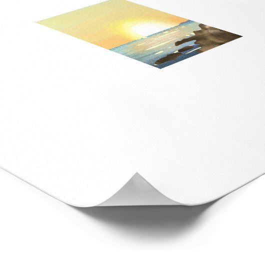 Leuchtturm und Sonnenuntergang Großdruck Poster (Ecke)