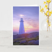Leuchtturm und Sonnenuntergang Karte (Gelbe Blume)