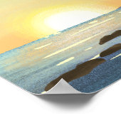 Leuchtturm und Sonnenuntergang Poster (Ecke)