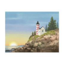 Leuchtturm und Sonnenuntergang