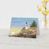 Leuchtturm- und Sonnenuntergangskarte Karte (Gelbe Blume)