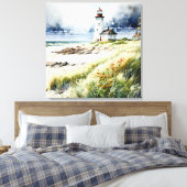 Leuchtturm und Strandlandschaft Leinwanddruck (Insitu (Schlafzimmer))