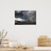 Leuchtturm und Sturmwolken Poster (Küche)