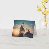 Leuchtturm- und Tallschiff-Note Karte (Gelbe Blume)