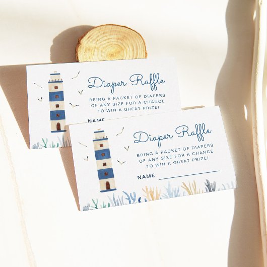 Leuchtturm unter dem Sea Baby Dusche Windeln Begleitkarte