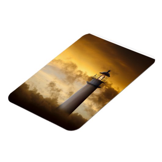 Leuchtturm unter Dramatischem Himmel Magnet (Linke Seite)