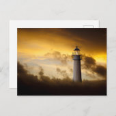 Leuchtturm unter Dramatischem Himmel Postkarte (Vorne/Hinten)