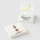 Leuchtturm-Untersetzer Steinuntersetzer (Seitenansicht)