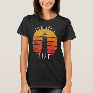 Leuchtturm Vintag Sunset Seaside Life Sailing Se T-Shirt