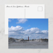 Leuchtturm vom Strand Postkarte (Vorne/Hinten)