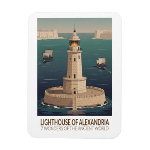 Leuchtturm von Alexandria 7 Weltwunder Magnet