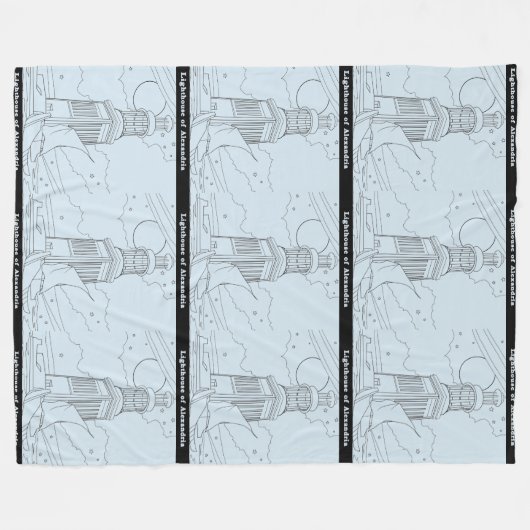 Leuchtturm von Alexandria Blanket (Transparent) Fleecedecke (Vorderseite (Horizontal))