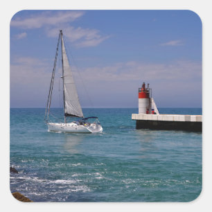 Leuchtturm von Capbreton in Frankreich Quadratischer Aufkleber