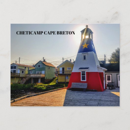 Leuchtturm von Cheticamp Cape Breton Postkarte (Vorderseite)