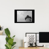 Leuchtturm von Cleveland und Gulls bw. Druck Poster (Heimbüro)