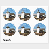 Leuchtturm von Grindle Point, Maine Round Stickers (Blatt)