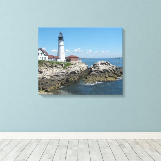 Leuchtturm von Maine Leinwanddruck (Insitu (Holzboden))
