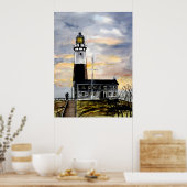 Leuchtturm von montauk point new york painting art poster (Küche)