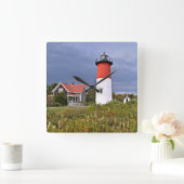 Leuchtturm von Nauset, Cod-Mass-Platz, Wall-Uhr Quadratische Wanduhr (Zuhause)