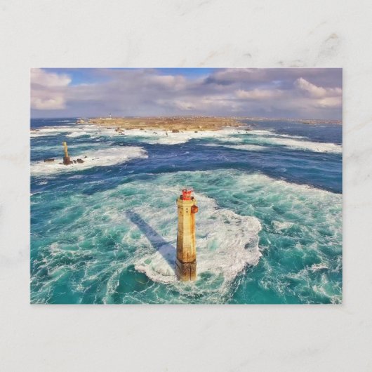 Leuchtturm von Nividic Finistère France Postkarte (Vorderseite)