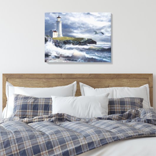 Leuchtturm von North Head am Vorabend eines Sturms Leinwanddruck (Insitu (Schlafzimmer))