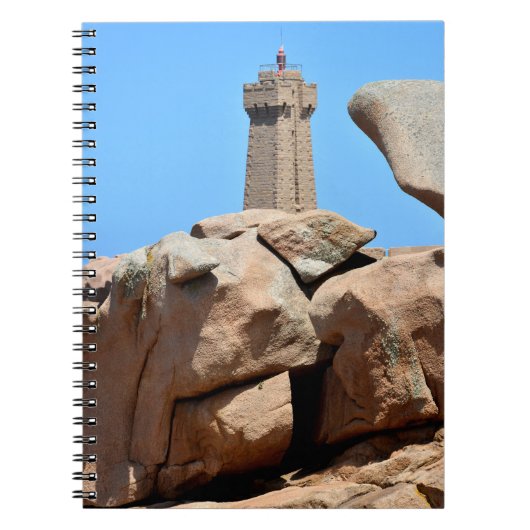 Leuchtturm von Ploumanac'h in Frankreich Postcard Notizblock (Vorderseite)