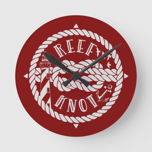 Leuchtturm von Reef Runde Wanduhr (Vorderseite)