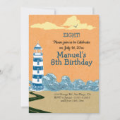 Leuchtturm von Sea Birthday Party Einladung (Vorderseite)