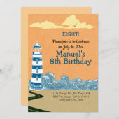 Leuchtturm von Sea Birthday Party Einladung (Vorne/Hinten)