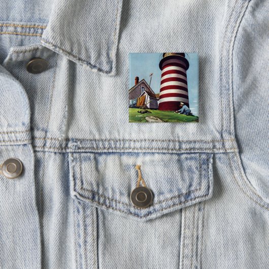 Leuchtturm-Wächter durch Stevan Dohanos Button (Beispiel)