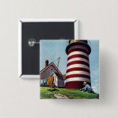 Leuchtturm-Wächter durch Stevan Dohanos Button (Vorne & Hinten)