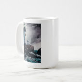 Leuchtturm während Sturm 15 oz Tasse (Vorderseite Links)