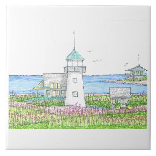 Leuchtturm-Wandfliese Fliese (Vorderseite)