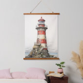 Leuchtturm Wandteppich Mit Holzrahmen (Schlafzimmer)