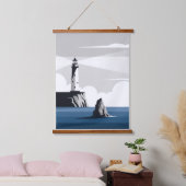 Leuchtturm Wandteppich Mit Holzrahmen (Schlafzimmer)