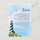 Leuchtturm Wasserfarbe Moderne Hochzeitsdetails Begleitkarte (Vorderseite)