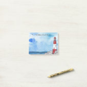 Leuchtturm Wasserfarbene Szene Kunst Post-it Klebezettel (Auf Schreibtisch)