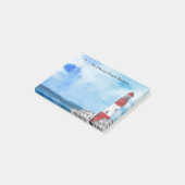 Leuchtturm Wasserfarbene Szene Kunst Post-it Klebezettel (angewinkelt)