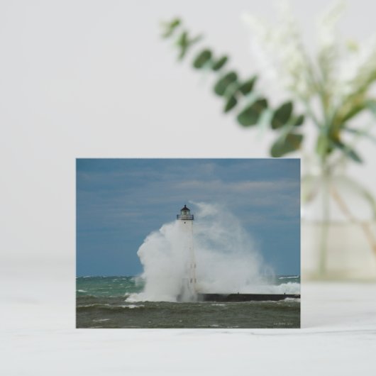 Leuchtturm Wave Postcard Postkarte (Stehend Vorderseite)
