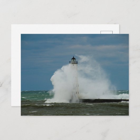 Leuchtturm Wave Postcard Postkarte (Vorne/Hinten)