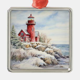 Leuchtturm Weihnachtsdekoration Ornament Aus Metall
