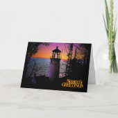 Leuchtturm-Weihnachtskarte Feiertagskarte (Vorderseite)