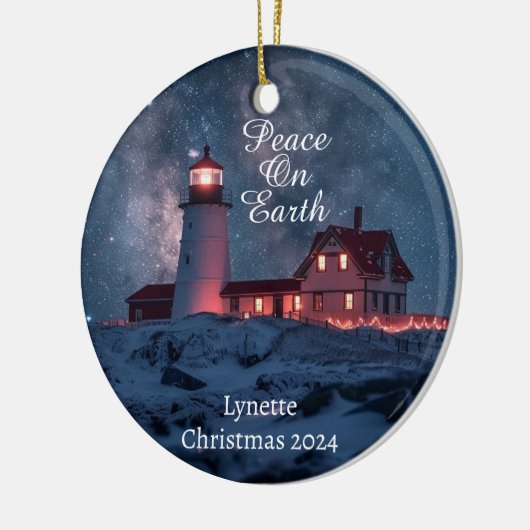 Leuchtturm Weltfrieden Personalisiert Ornament (Links)