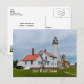 Leuchtturm Whitefish Point Gute Besserung Postkart Postkarte (Vorne/Hinten)