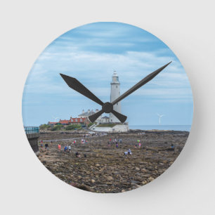Leuchtturm Whitley Bay Runde Wanduhr
