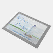 Leuchtturm Willkommensstrände Wasserfarbe Fußmatte (Schrägansicht)