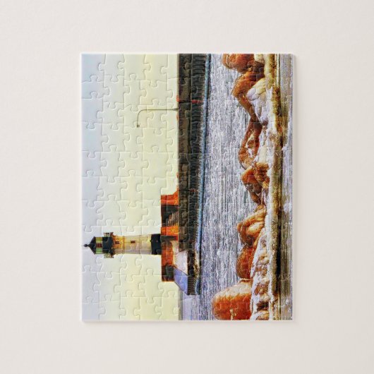 Leuchtturm Winter, Duluth Minnesota Puzzle (Vertikal)