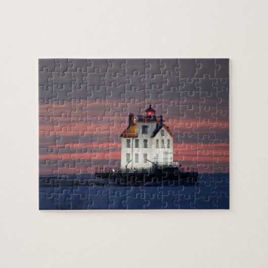 Leuchtturm Winter Sunset Puzzle (Horizontal)