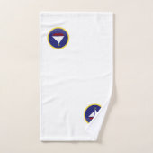 Leuchtturm, Yacht & Helm auf Navy Blue & White Badhandtuch Set (Handtuch)