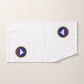 Leuchtturm, Yacht & Helm auf Navy Blue & White Badhandtuch Set (Handtuch)